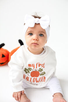 Child's 'My First Halloween' Embroidered Sweatshirt Jumper Personalised With Child's Name, 3 of 6