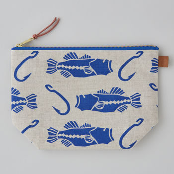 Bass And Hook Fish Nautical Linen Wash Bag, 3 of 3
