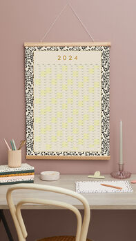 2024 Wall Planner, Calendar, Coral Pattern Design, 2 of 12