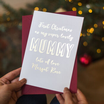 Personalised Foil 'First Christmas As My Mummy' Card, 3 of 3