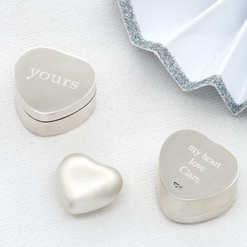 Heart Keepsake Box With Silver Heart Charm, 2 of 5