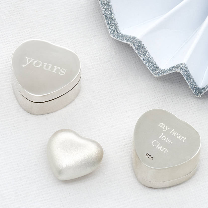 Personalised Heart Silver Keepsake Box For You, 1 of 5