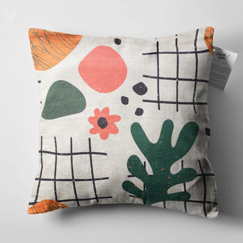 Abstract Cushion Cover With Plants And Flowers, 5 of 7