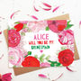 Will You Be My Bridesmaid Flowers Card, thumbnail 1 of 3