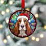 Basset Hound In Santa Hat Suncatcher Decoration, thumbnail 3 of 6