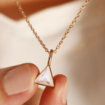 Triangle Gemstone Charm Necklace, 5 of 6
