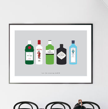 Personalised 'Let The Evening Be Gin' Print, 2 of 10