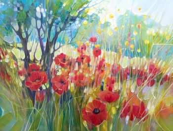 Poppies In A Meadow Painting, 10 of 10