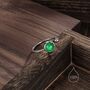 Natural Green Onyx Open Ring In Sterling Silver, thumbnail 6 of 11