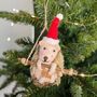 Personalised Swinging Hedgehog Christmas Decoration, thumbnail 2 of 3