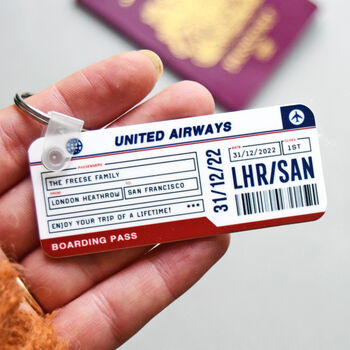 Personalised Boarding Pass Keyring, 3 of 7