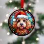 Poodle Blonde In Santa Hat Suncatcher Decoration, thumbnail 2 of 6