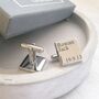 Stainless Steel Engraved Square Cufflinks, Monogram, thumbnail 1 of 4