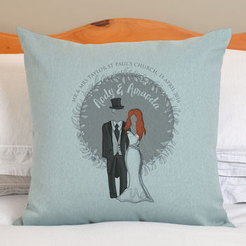Personalised Wedding Couple Cushion, 3 of 9