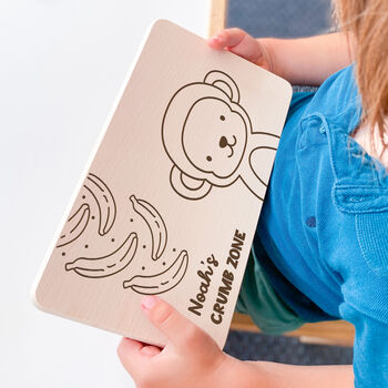 Monkey Design Personalised Toddler Breakfast Board, 2 of 5