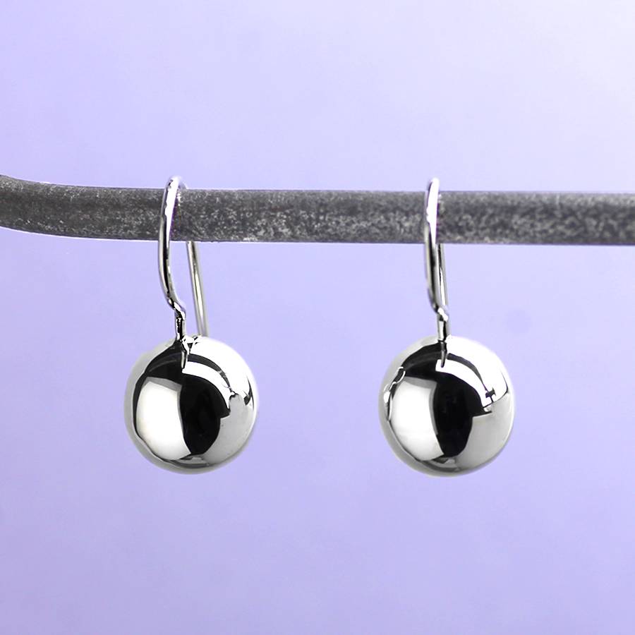 silver ball earrings by hersey silversmiths