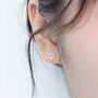 Sterling Silver Crystal Detail Sun Stud Earrings, thumbnail 2 of 6