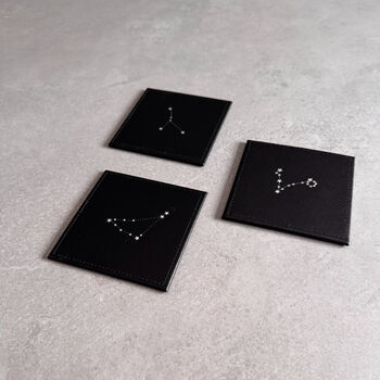 Zodiac Leather Coaster – Star Sign Gift For Him Or Her, 12 of 12