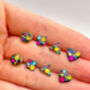 Mini Disco Stud Earrings With Colourful Glitter, thumbnail 7 of 12
