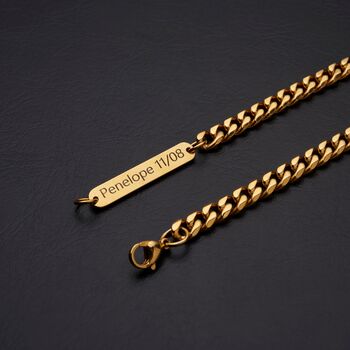 Gold Engravable 7mm Cuban Chain, 2 of 9