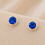 7mm Gold Plated Sterling Silver September Birthstone Stud Earrings, thumbnail 1 of 5