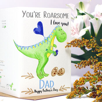 Personalised Dinosaur 1st Father's Day Card, 3 of 5