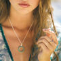 Halo Radiance Turquoise Silver Large Necklace, thumbnail 5 of 12