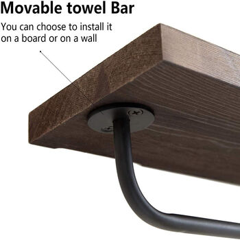 Pack Of Two Wood Floating Shelves For Bathroom Kitchen, 5 of 5