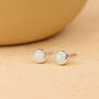 Sterling Silver White Opal Mini Stud Earrings, thumbnail 4 of 9