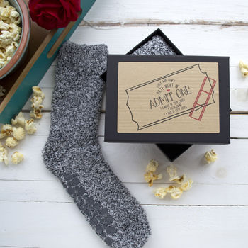 Personalised Date Night In Slipper Sock Gift Box, 2 of 4