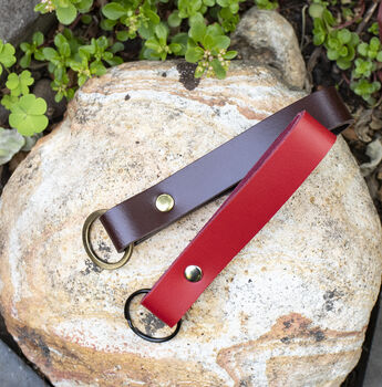 Personalised English Leather Keyring Outdoor Fathers Day Gift, 2 of 7