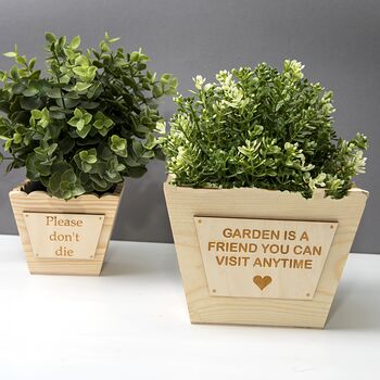 Personalised Handcrafted Wooden Plant Pot, 2 of 2