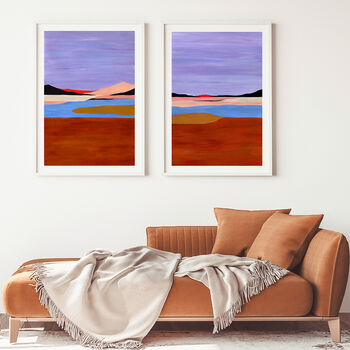 Lavender Sky Abstract Landscape Set Of Three, 4 of 10