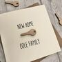 New Home Wooden Key Personalised Card, thumbnail 3 of 4