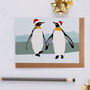 Christmas King Penguins With Santa Hats, thumbnail 1 of 2