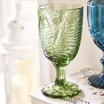 Set Of Four Vintage Embossed Coloured Wine Glasses, 5 of 10