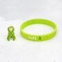 Lime Green Awareness Ribbon Bracelet Wristband, thumbnail 3 of 8