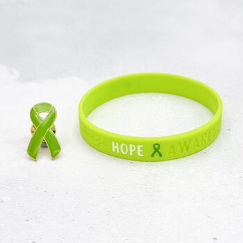 Lime Green Awareness Ribbon Bracelet Wristband, 3 of 8