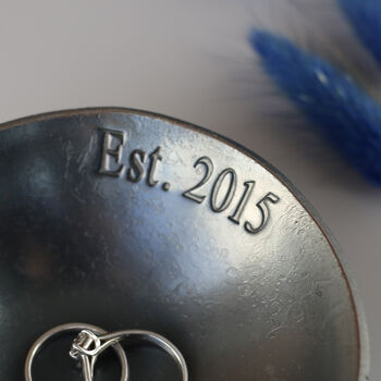 11th Anniversary Small Smooth Steel Ring Bowl, 9 of 12