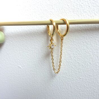 Gold Dangling Chain Earring Set, Christmas Earrings Set, 6 of 7