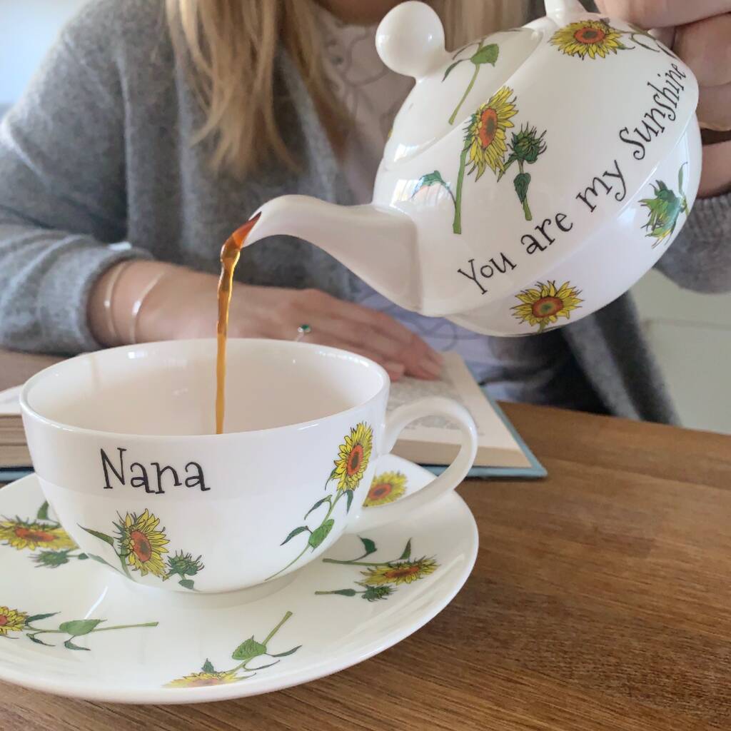 Personalised Sunflower 'Tea For One' By Sparkle Ceramics