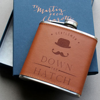 Down The Hatch Faux Leather Hip Flask, 2 of 4