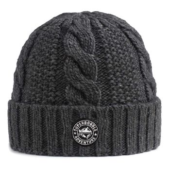 Fisherman's Charcoal Beanie Hat, 2 of 4