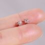 Tiny Star 925 Sterling Silver Stud Earrings, Dainty, Minimalistic, thumbnail 1 of 9