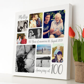 Personalised 100th Birthday Square Photo Collage, 11 of 11