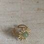 Gold Adjustable Sun Ring Mint Green, thumbnail 2 of 6