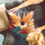 Personalised Story Time Tiger Cushion With Pocket, thumbnail 4 of 6