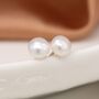 Sterling Silver White Freshwater Pearl Stud Earrings, thumbnail 3 of 10