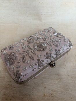 Light Pink Handcrafted Rectangular Clutch Bag, 9 of 11