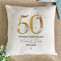 Personalised Golden Wedding Anniversary Cushion, thumbnail 2 of 3
